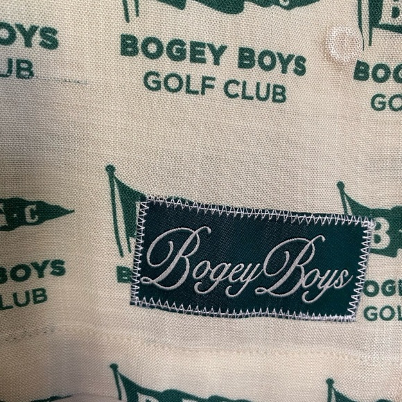 Bogey Boys Green and White Men's Button Up Golf Shirt Size Medium NEW - Picture 4 of 9
